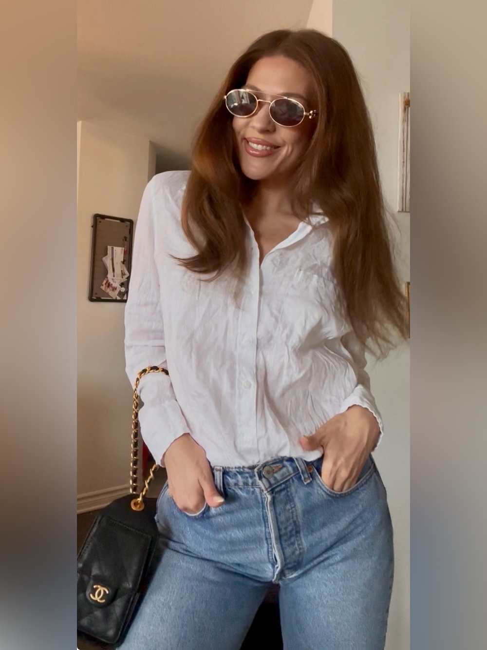 Classic Linen White Button-Down Shirt with Collared Neck